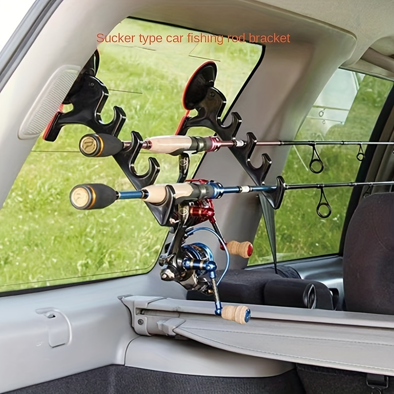 

2pcs Black Abs Suction Cup Fishing Rod Holders, Hanging Shelf For , Fishing Accessory