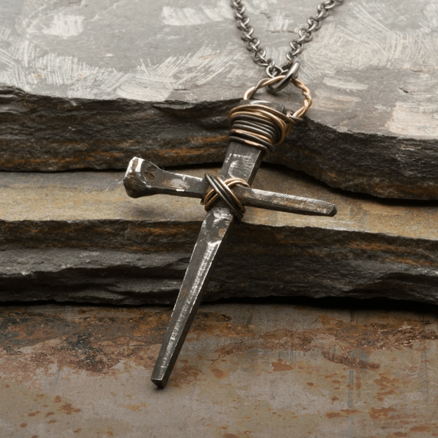 1pc luxury fashion creative cross necklace mens cross rust nail pendant necklace mens jewelry accessories birthday anniversary gift for lovers and friends necklace christmas necklace details 1