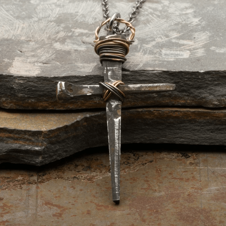 1pc luxury fashion creative cross necklace mens cross rust nail pendant necklace mens jewelry accessories birthday anniversary gift for lovers and friends necklace christmas necklace details 4