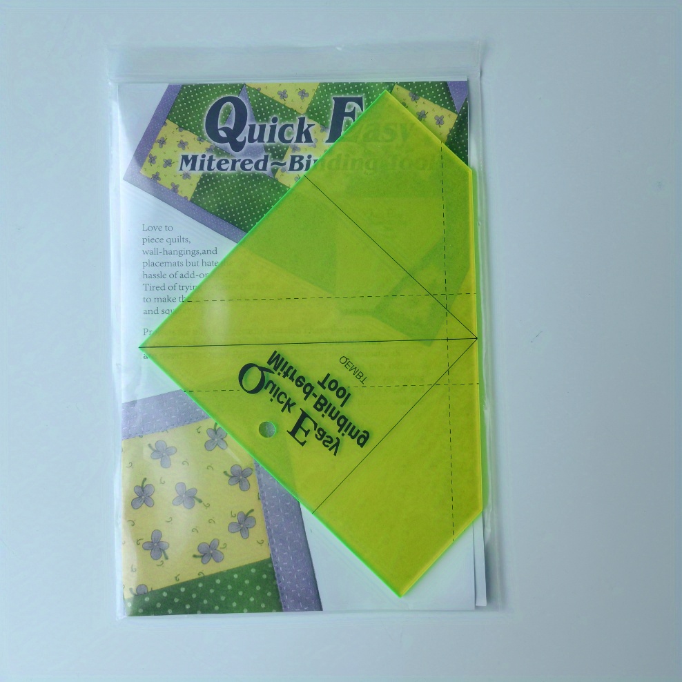 

Quick Easy Miter Binding Tool: Eliminate Frustrations With Perfect Corners And Squares - Yellow Green