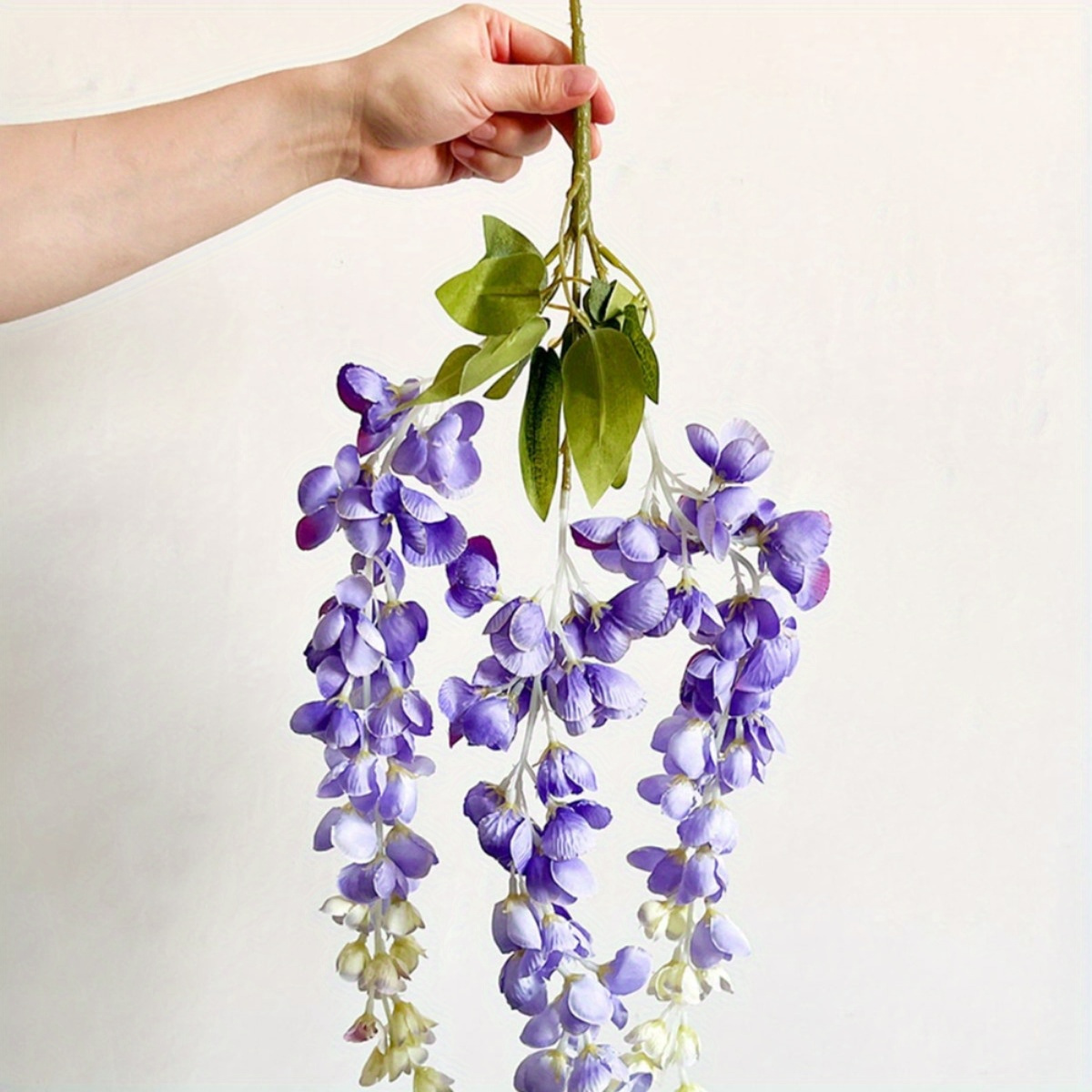 

3 Pcs Artificial Fake Wisteria Hanging Flowers 55cm/21.6in Wisteria Faux Flowers Garland Silk Wisteria Vine Rattan For Home Outdoor Wedding Party