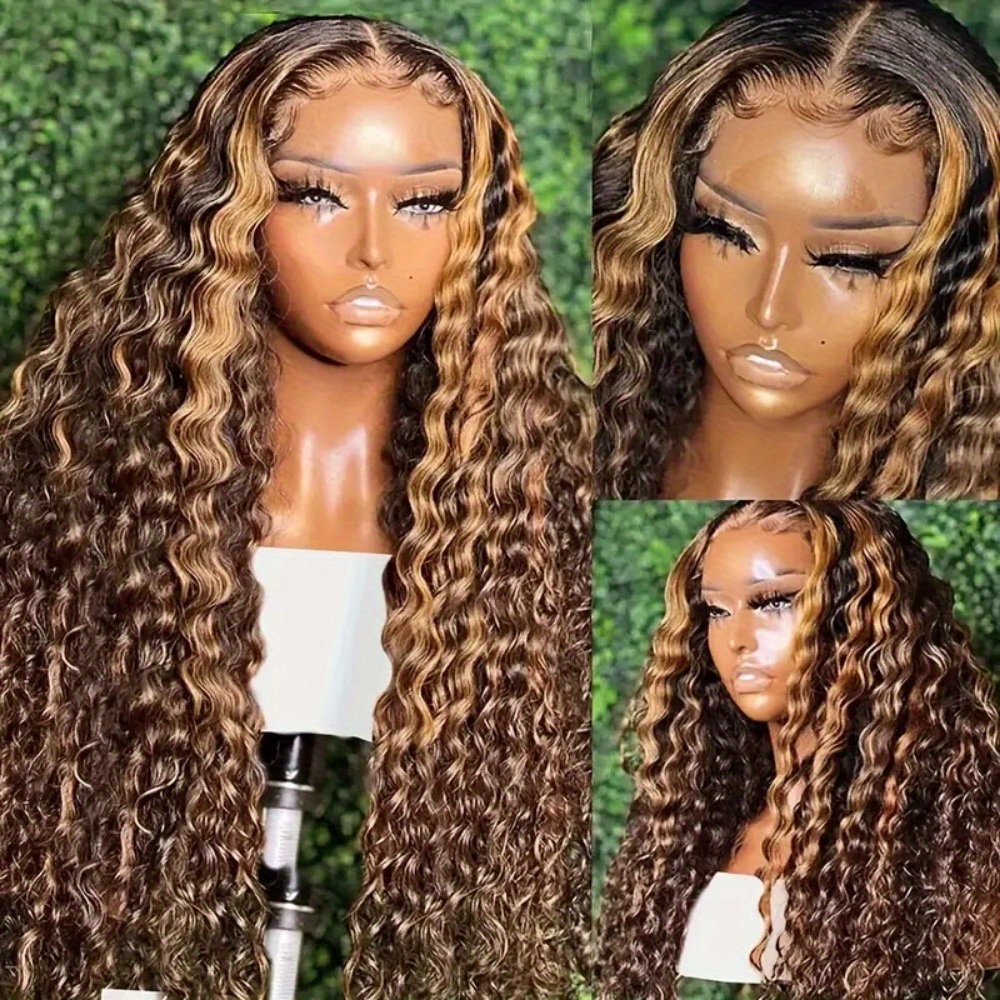 p4 27 ombre brazilian deep wave wig 180 density - Temu display picture 2