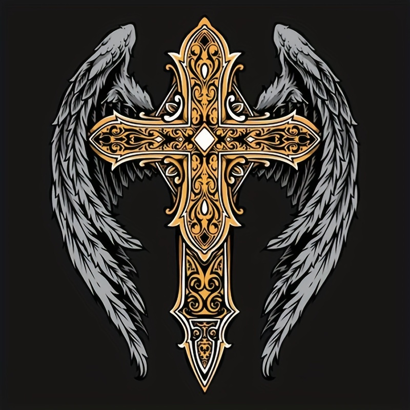 trendy mens pendant cross wings necklace delicate vintage necklace statement jewelry christmas gift details 4