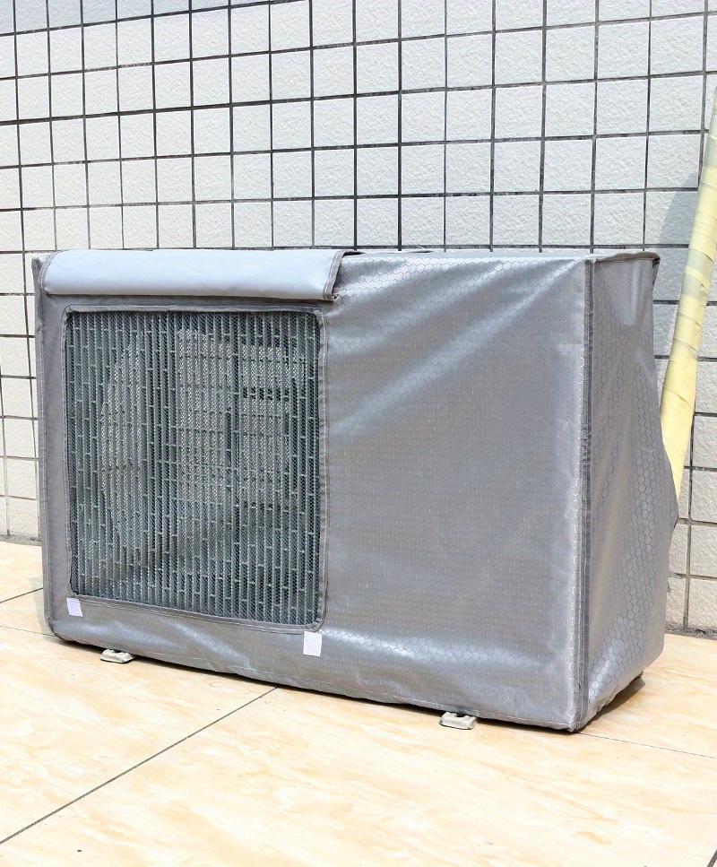 1pc double layer air conditioner outdoor unit protective cover cube thickening boot is not       conditioner aging snow and rain details 0