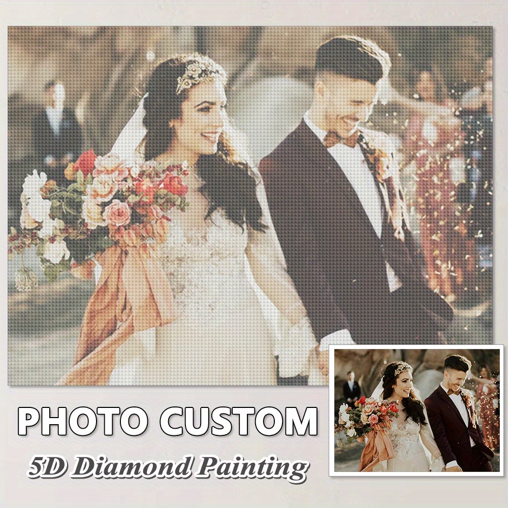 

Custom Photo Diamond Painting Kit - Diy 5d Full Drill Art Set With Square & Round Diamonds, Personalize Your Picture For Home Decor