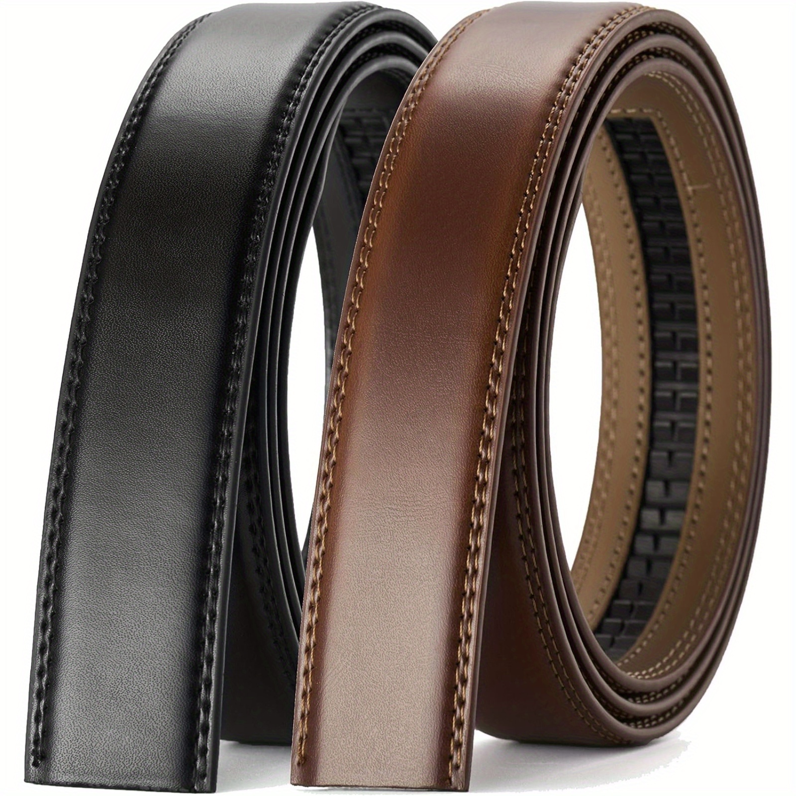 

Chaoren Ratchet Belt Strap Only 1 1/8", Replacement Leather Belt For 32mm Buckle