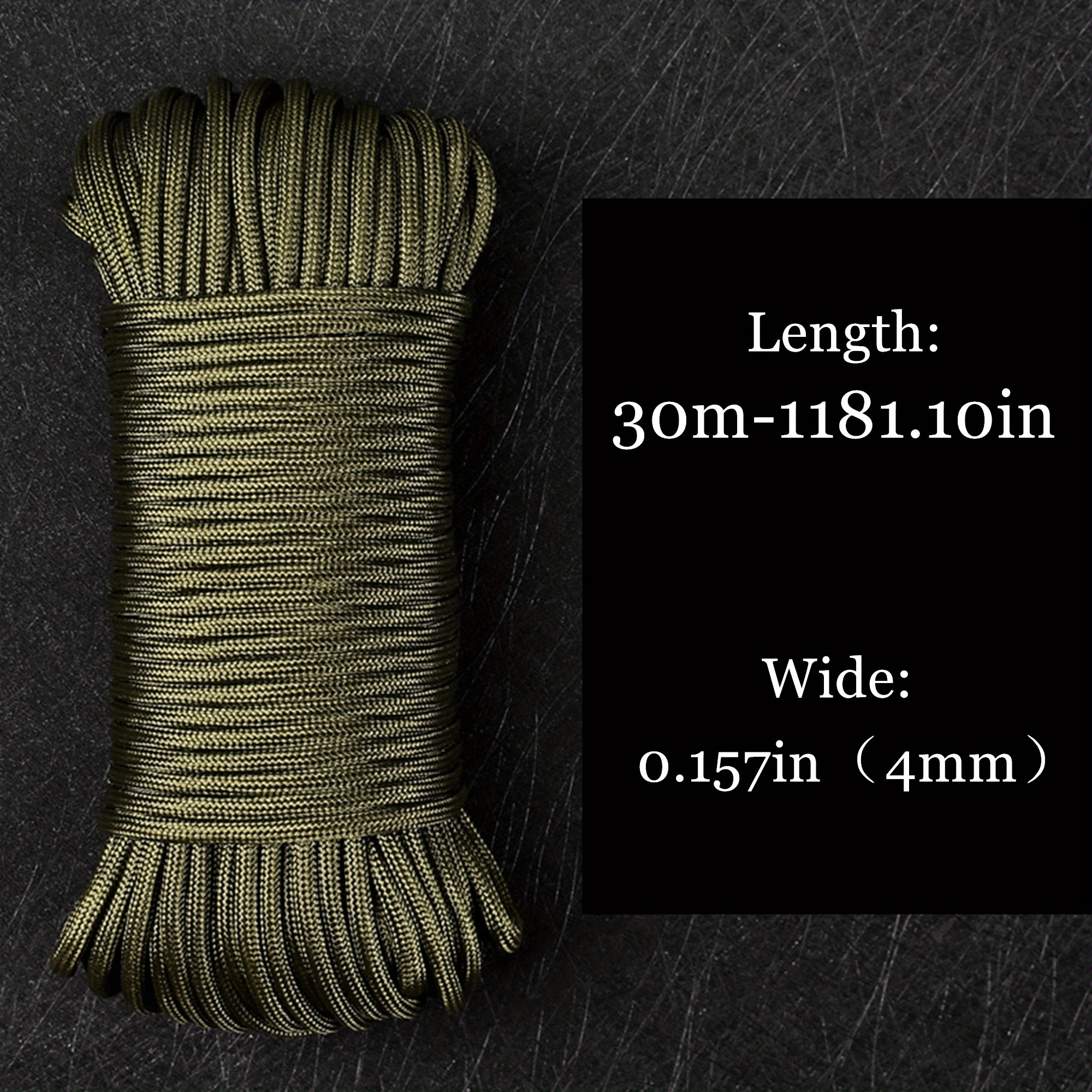 TEMU Versatile Nylon Rope - 1181.10 Inches, Ideal For Camping, Tent Setup, Fishing & Dog Leash