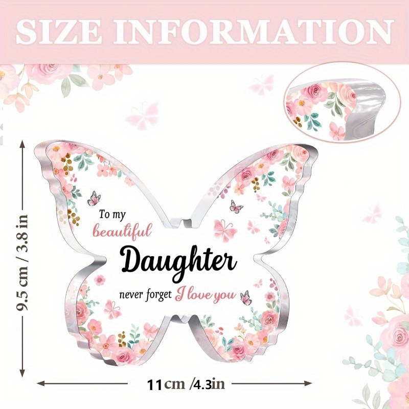 Butterfly-Shaped Acrylic Keepsake Plaque Unique Daughter Birthday Gift from Mom and Dad