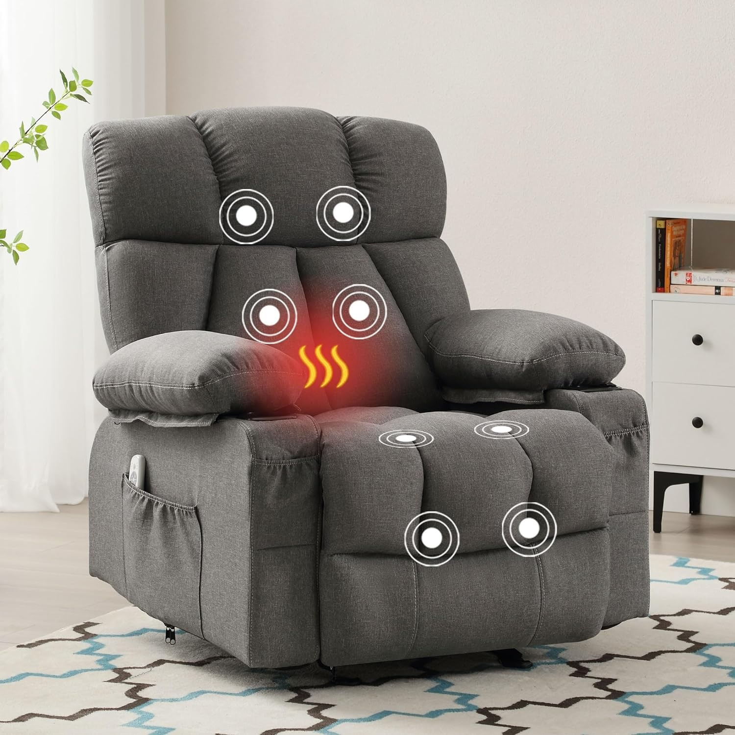 massage rocker recliner chair heat vibration ergonomic Temu