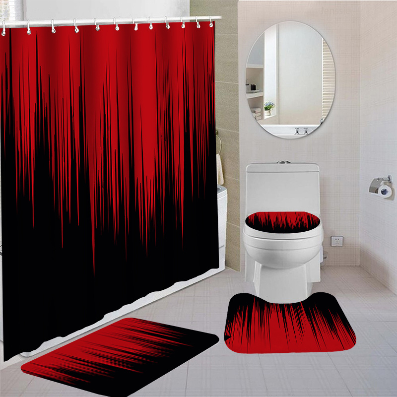 

- Polyester Shower Curtain Set Bath Mats, , And 12 - Bathroom Decor Accessories , -repellant