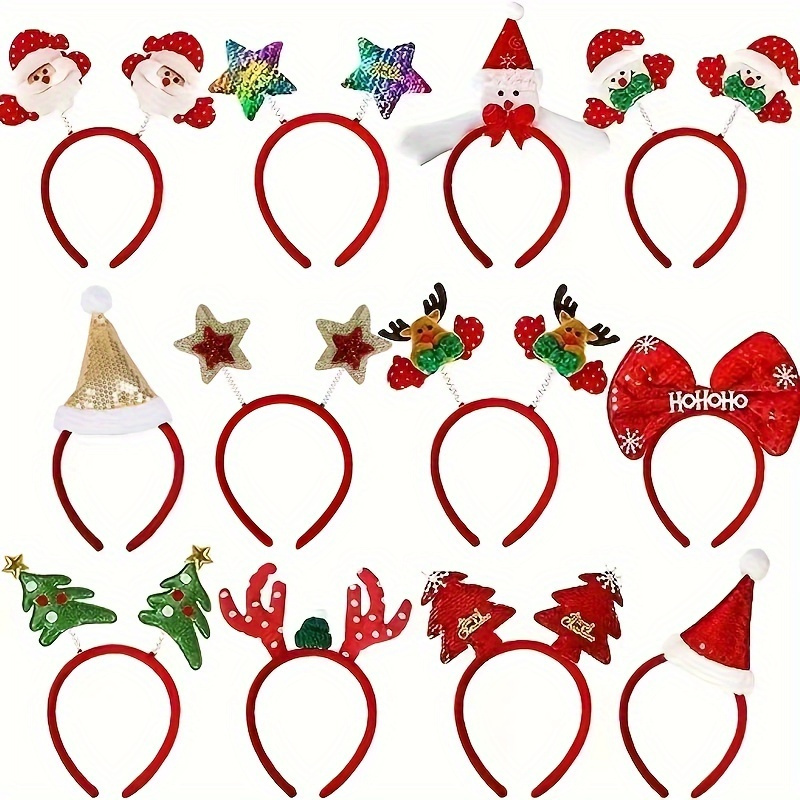 

5pcs Christmas Headbands - Santa, Reindeer, Snowman & For Holiday Parties, Photo Booths & Home Decor, Christmas Decor, Best For Christmas