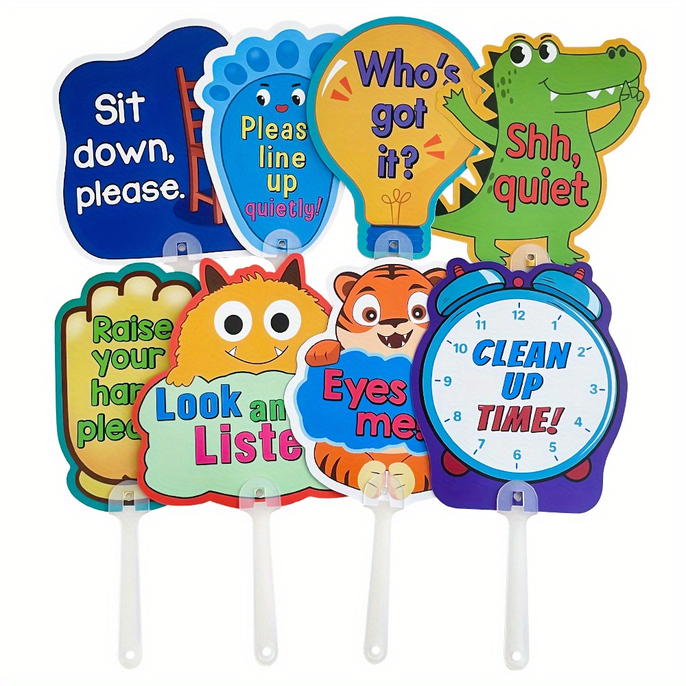 

Lachilly 8pcs Classroom Guidance Paddle Set - Engaging Cartoon Designs For Educators, Interactive Sign Boards For Students 6-12, Educational Montessori Learning Tools