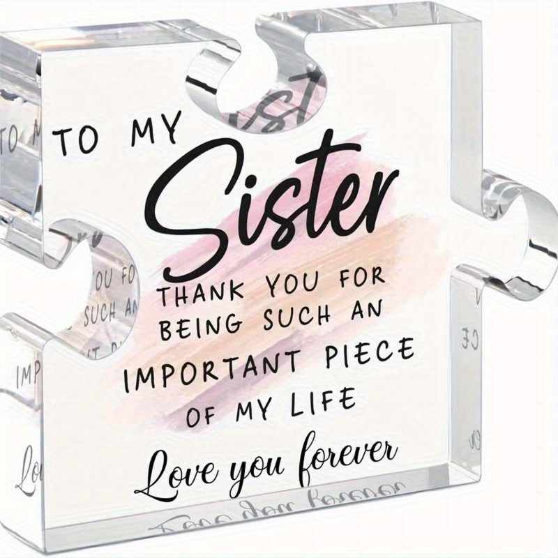 

2d Flat Posing Props Gifts From Sisters - Unique Sisters Birthday Acrylic Jigsaw Pattern Photography Scene Decoration Gifts For Sisters Thanksgiving Christmas Wedding From , Decorative Sign & Plague