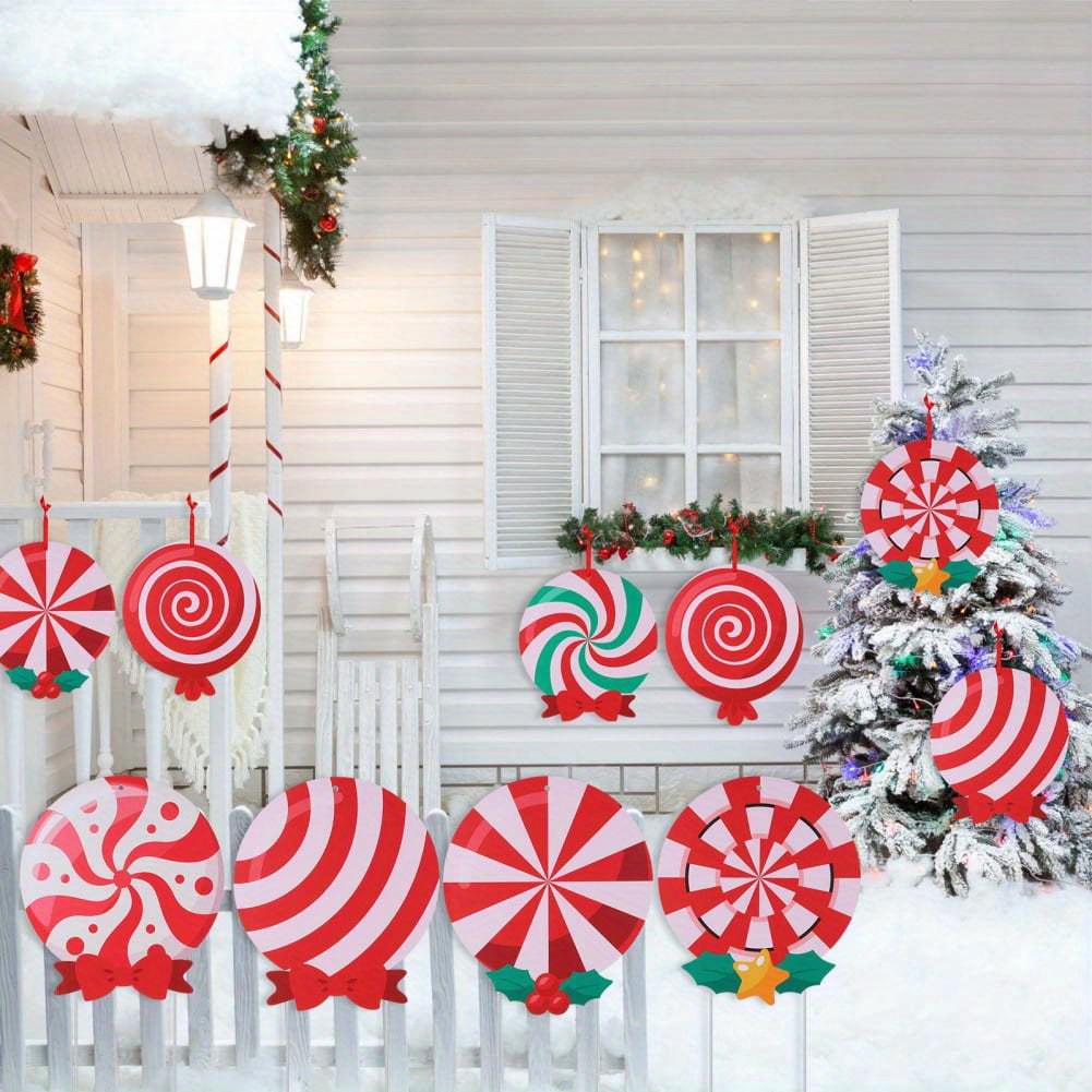 

Outdoor Christmas Decorations - 6pcs Candy Yard Stakes Signs - New Year Holiday Christmas Decor For Home Lawn Pathway Candyland Party