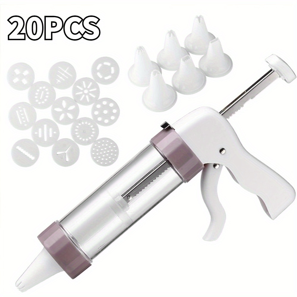 20pcs Cake Decorating Gun Set With Stainless Steel Nozzles - Versatile Baking Tool For , Biscuits & Pastries