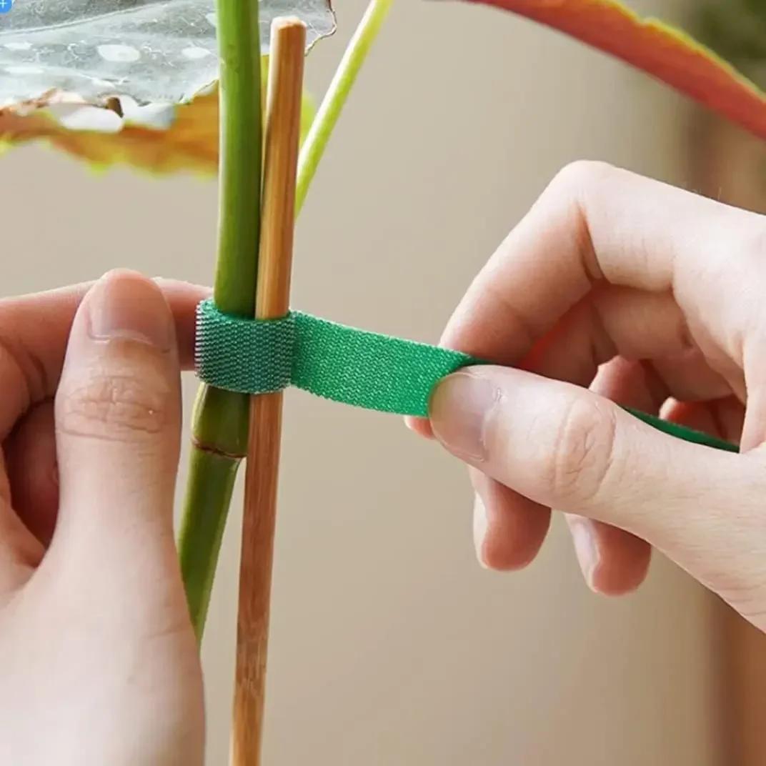 5 Meters/Roll Reusable Nylon Plant Tie - Green Garden Plant Bandage Cable Tie - Self-adhesive Plant Fastening Tape - Suitable for Plants, Gardens, Home - High-Quality, Durable and Easy to Use