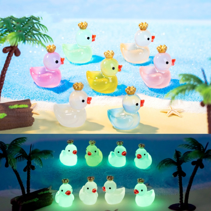 

30 Pieces Mixed Color Mini Resin Glow Duck Mini Portrait Glow Mini Resin Animals Suitable For Mini Garden Landscape Aquarium Potted Toy House Decoration