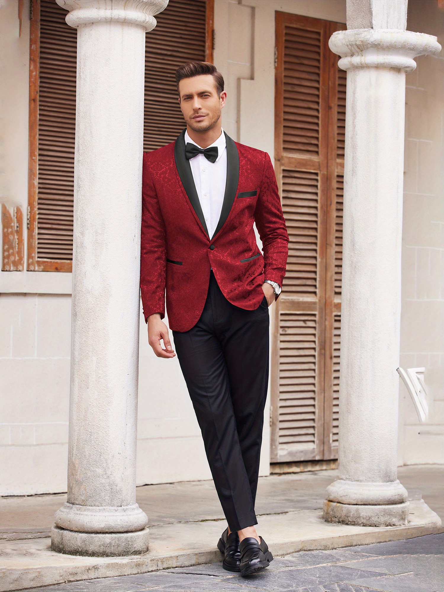 Dress Jacket Red Floral Blazer Mens Men's Red Floral Brocade