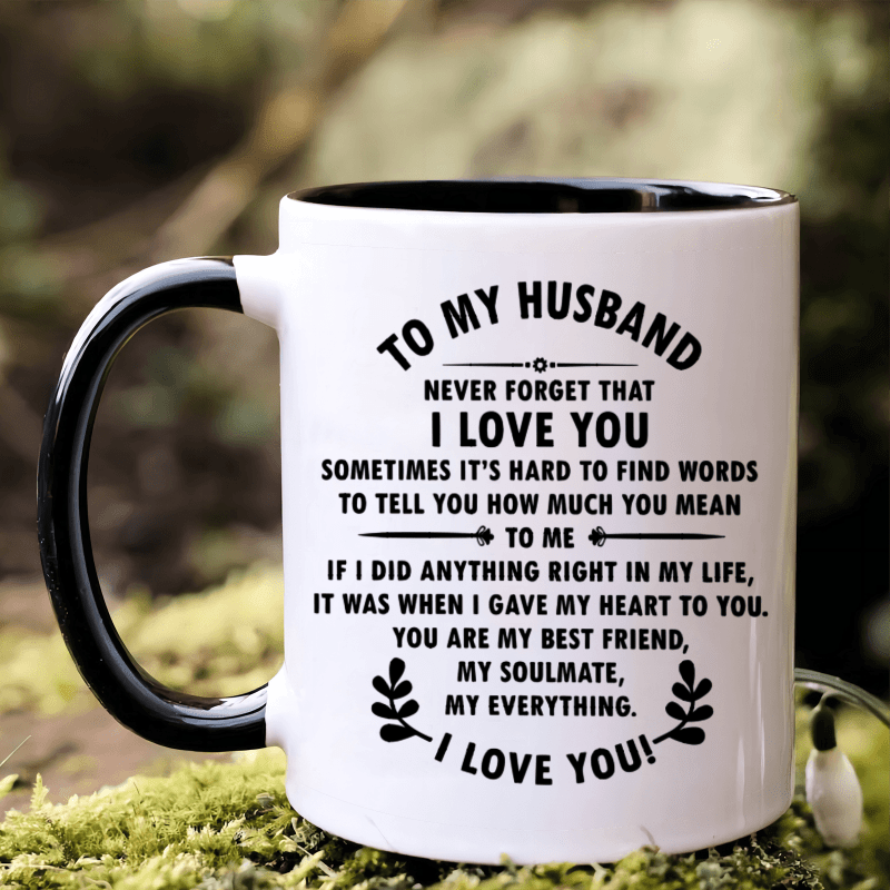 

1pc, 3a Grade, To My Husband, Mug For Husband, Funny Mug, 11oz Ceramic Coffee Mug, Room Decoration, Summer And Winter Drinking Mug, Birthday Gift, Holiday Gift, Christmas Gift, New Year Gift,