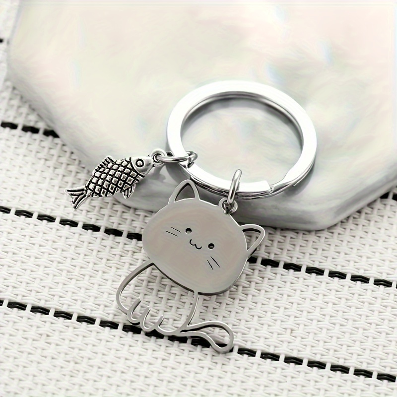 

1pc Steel Cat And Keychain - Ladies - 's Day