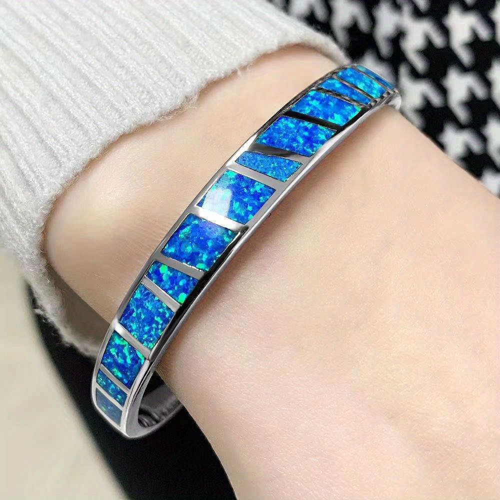 

Blue Opal Open Bracelet Accessories Personalized High Touch Hand Fashion Bracelet Accessories