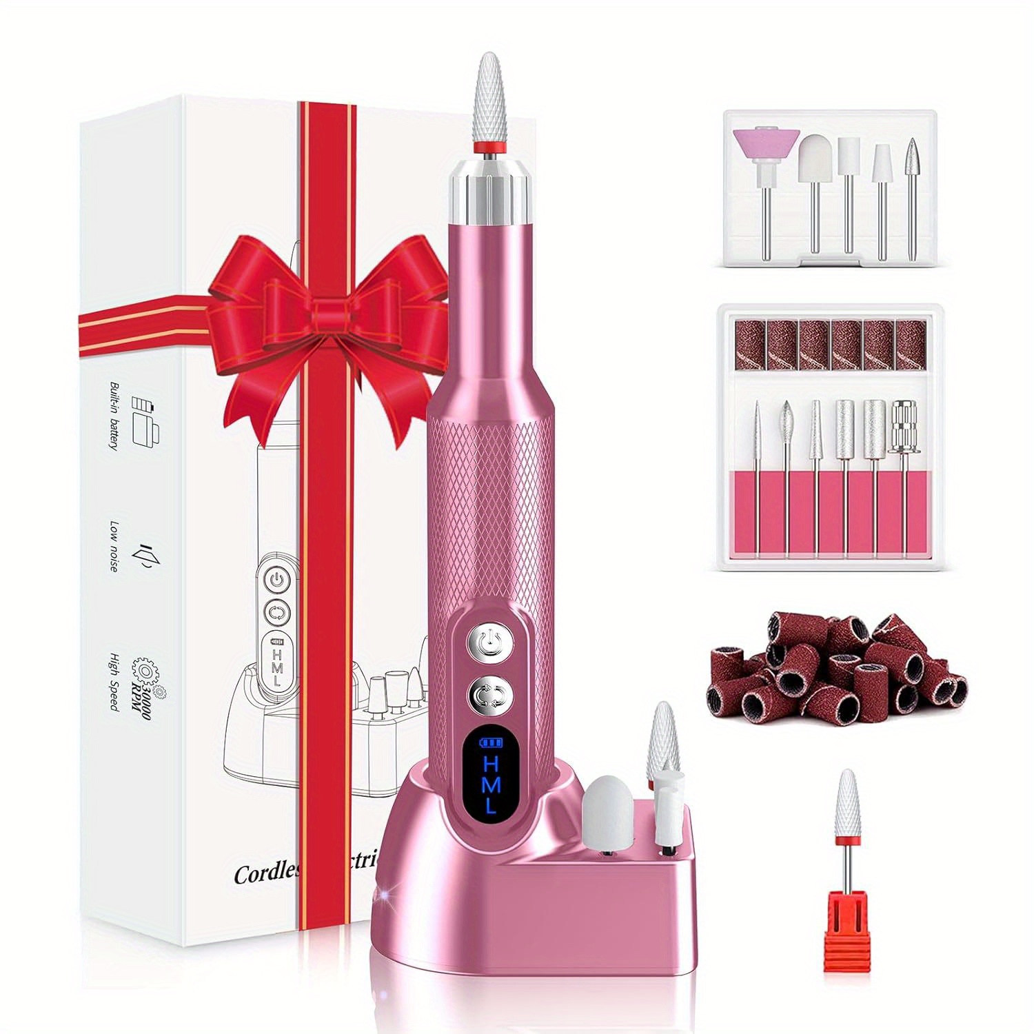 

Nail Drill, Cordless Electric Nail Drill Professional Efile Nail Drill Kit For Acrylic, Gel Nails, Manicure Pedicure Polishing Shape Tools Design For Home Salon Use (pink)