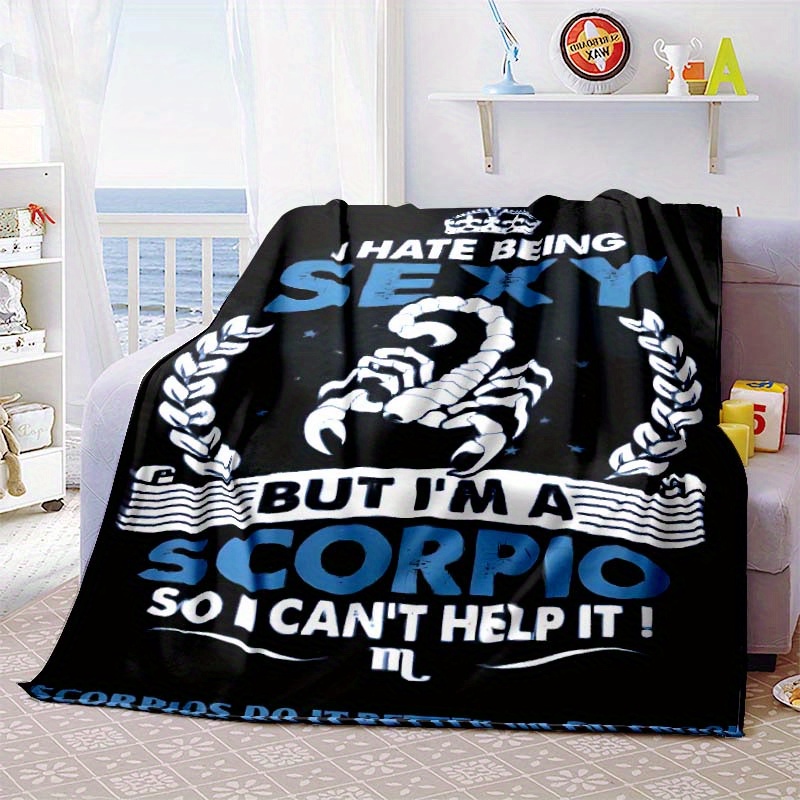 

Scorpio Printed Fleece Blanket: Perfect For Car, Rv, Or Travel - 100% Polyester