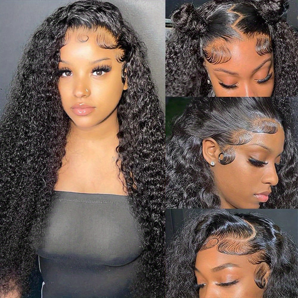 

Chic Afro-inspired Lace Front Wig For Women - 13x4 T Part, Heat Resistant Synthetic Hair, Perfect For Everyday Glam Hair Accessories For Women Wigs For Women