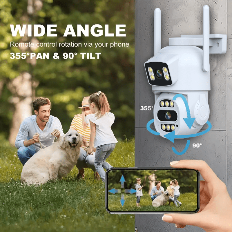 1080P HD камера видеонаблюдения с двусторонним звуком и умным отслеживанием движения - идеально для безопасности дома, поддержка облачного хранения и карты TF, детали 1