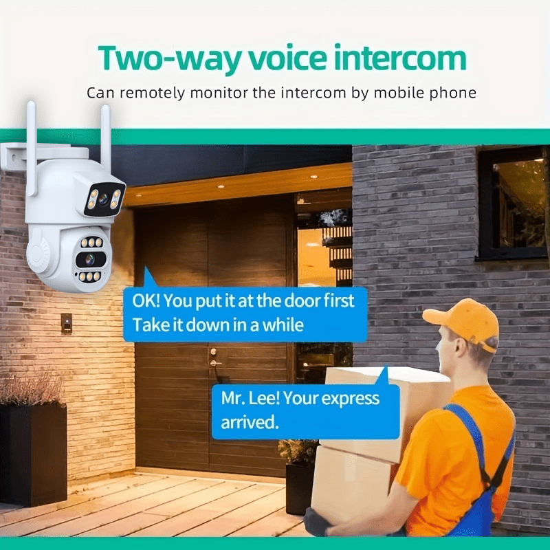 1080P HD камера видеонаблюдения с двусторонним звуком и умным отслеживанием движения - идеально для безопасности дома, поддержка облачного хранения и карты TF, подробности 3