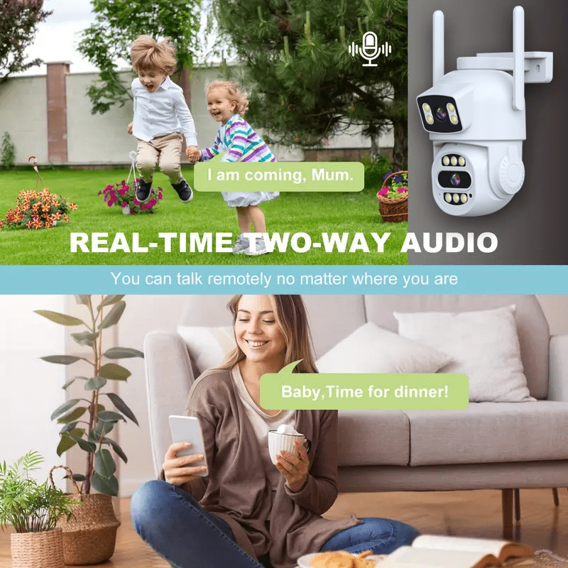 1080P HD камера видеонаблюдения с двусторонним звуком и умным отслеживанием движения - идеально для безопасности дома, поддержка облачного хранения и карты TF, детали 4