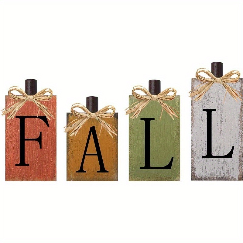 

4pcs Wooden Sign Set - Thanksgiving Table Decor, & Fade-resistant