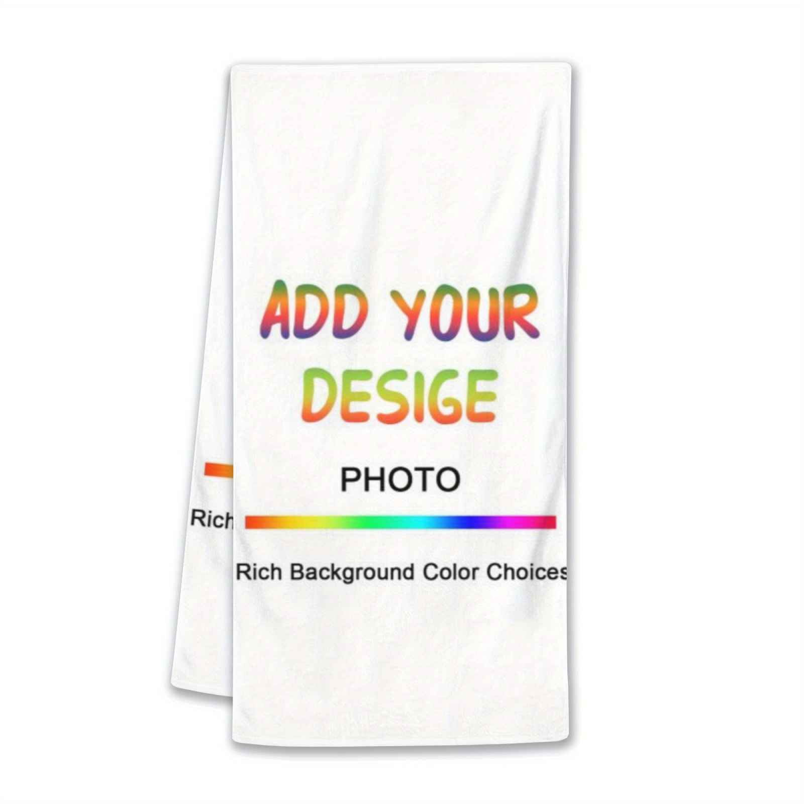 

Custom Personalized Kitchen Towel 18x26 Inch - Polyester, Home Decor & Parties, Indoor/outdoor Use, Hand Wash Only - Add Your Photo, Background Color