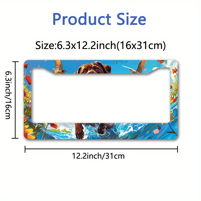 Chocolate Labrador Dog Metal License Plate Frame Water Temu