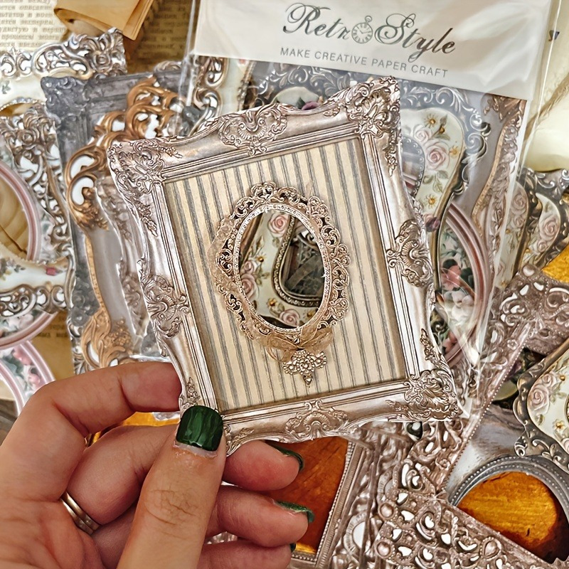 40 Fogli Di Carta Vintage Con Cornici In Pizzo Per Scrapbooking E Diari