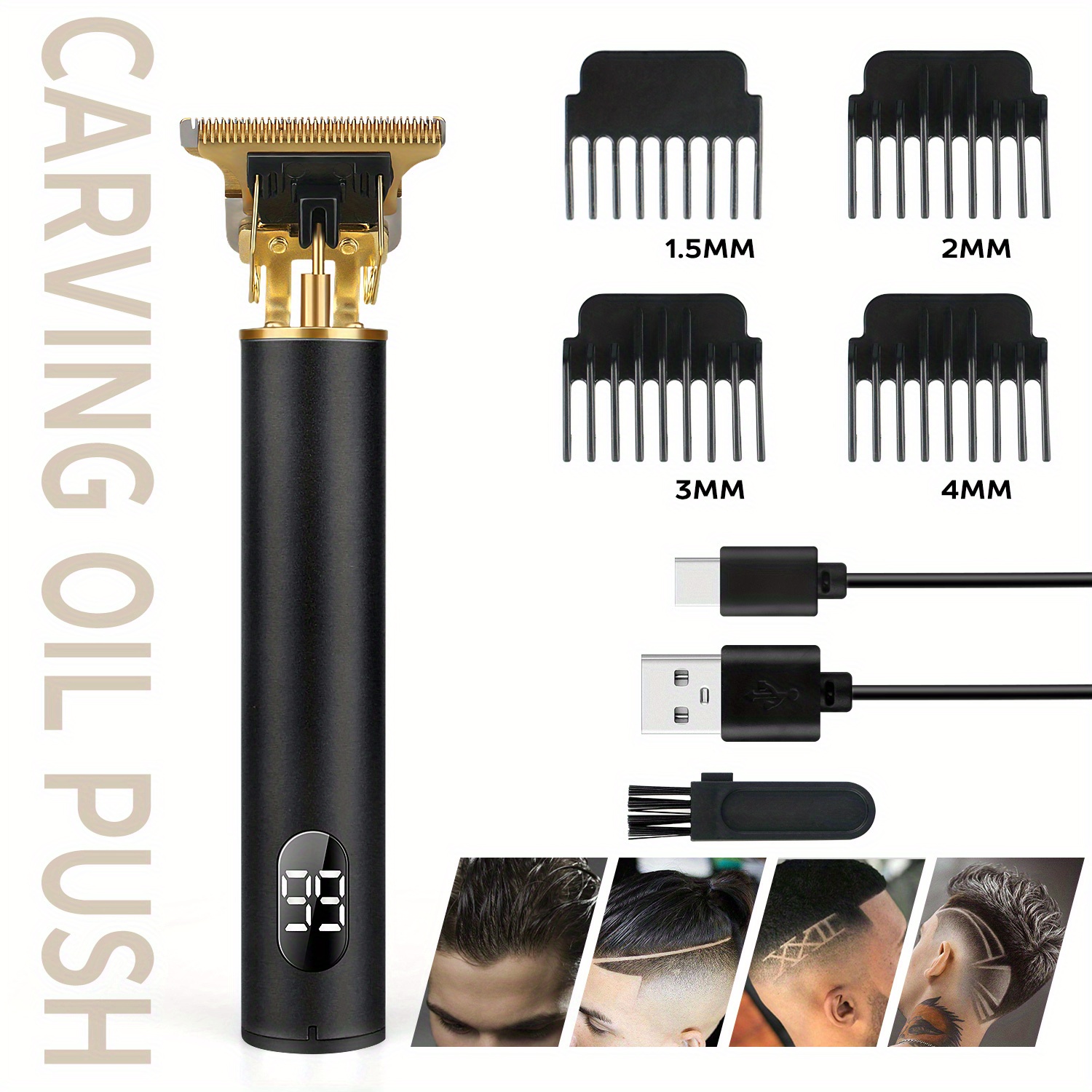 TEMU Hair Clippers For Men Cordless Professional Hair Cutting Trimmer Tools Kit
