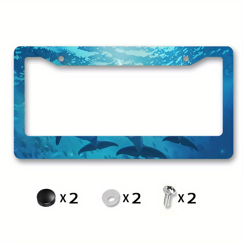 

- Rustproof Metal Frame - Includes & , Suitable For Us Plates, (1pc, 6.3"x12.2")