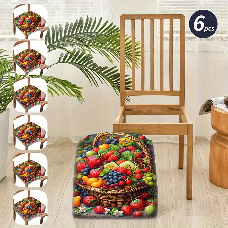 

2pcs/4pcs/6pcs Unique Creative Fruit High Chair Cover, And Comfortable Chair Cover, Dust And Stain Proof Chair Cover, Suitable For Dining Chair Office Home Decoration
