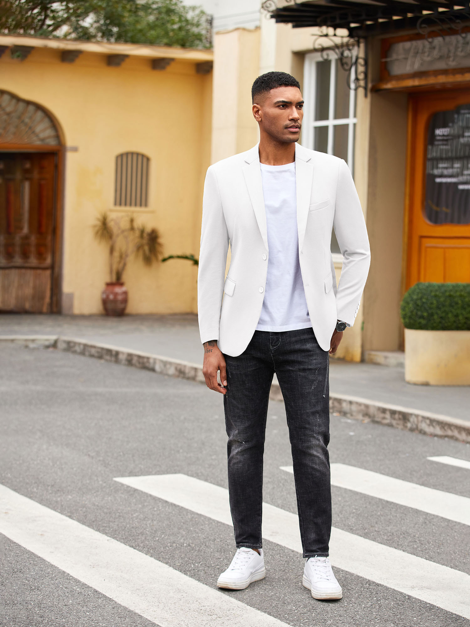 Saco Blanco Combinacion Traje Blanco Hombre Camisa Africana De