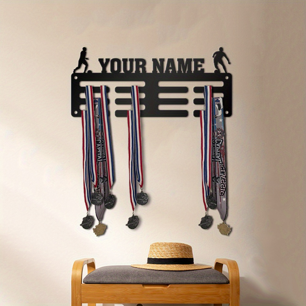 

Custom Football-themed Metal Medal Hanger - Personalized Wall Art For Home Decor, 1pc