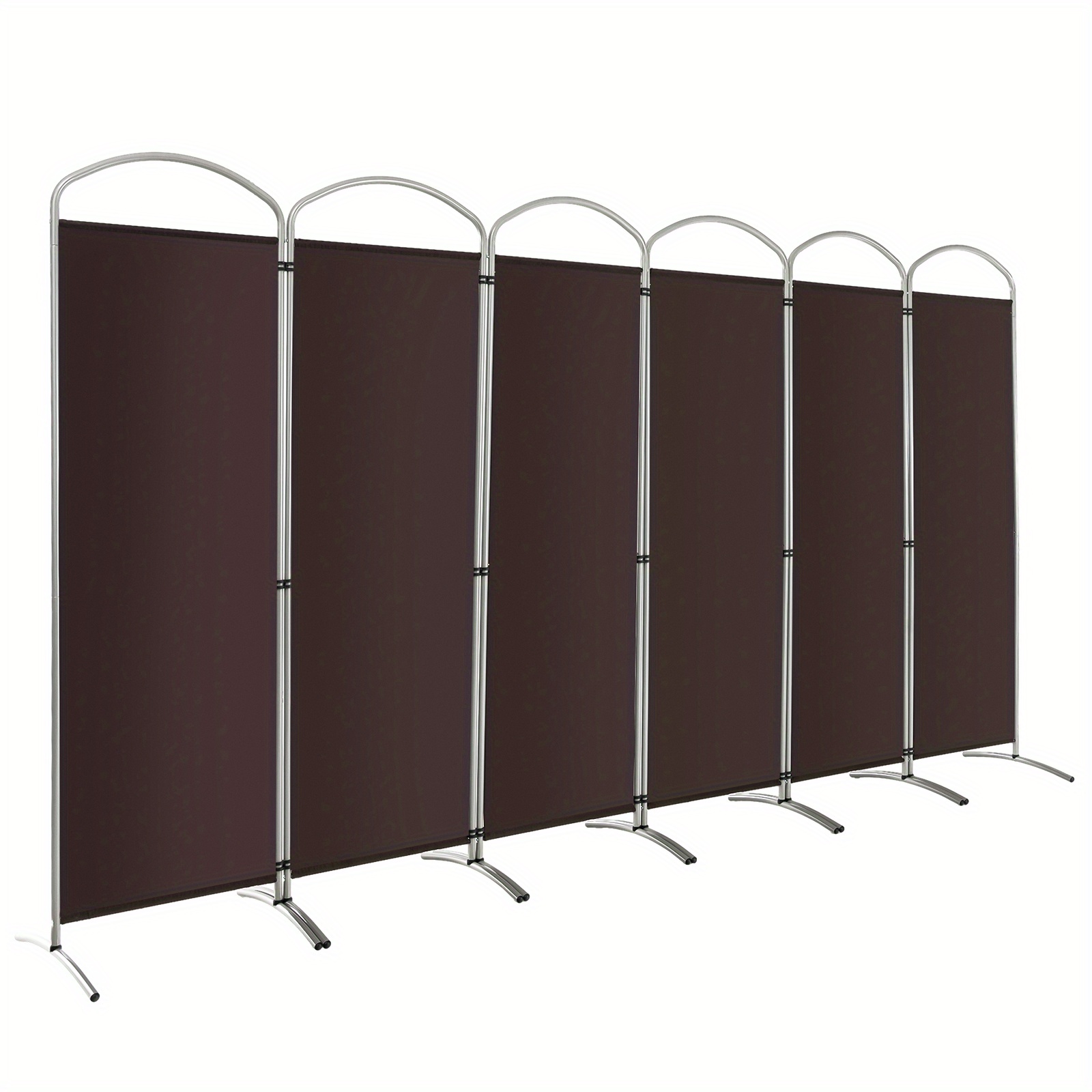 

Lifezeal 6 Panels Folding Privacy Screen 6 Ft Tall Fabric Privacy Screen For Home Brown