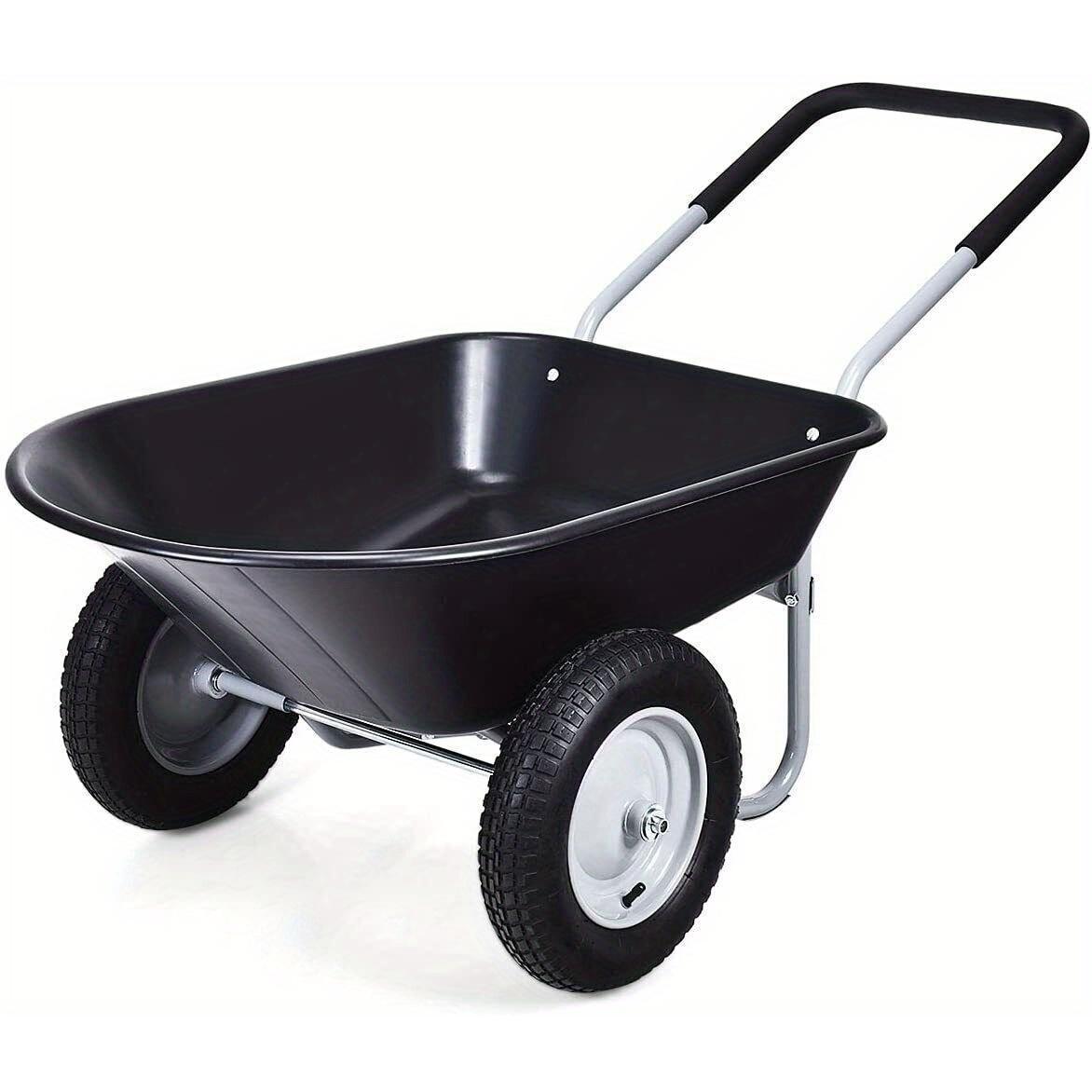 TEMU Ergomaster Heavy Duty Plastic 2 Wheeled Garden Yard Wheelbarrow Pneumatic Tyre 150kg