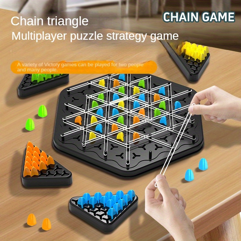 

Rubber Band Triangle Chain Chess - Fun Multiplayer Geometry Game For Kids Ages 3-6, Perfect For Family Bonding & Gifts