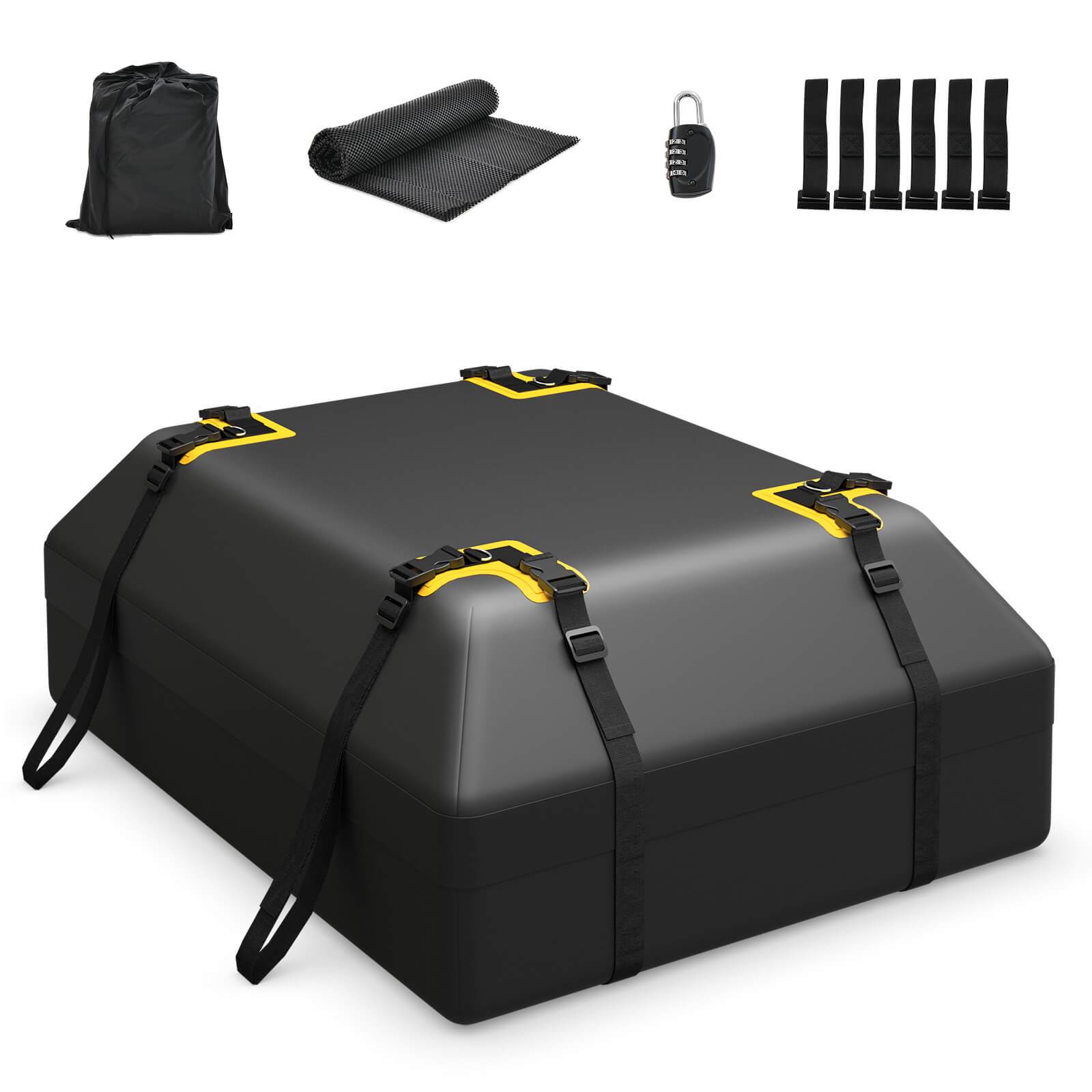 

Maxmass 15 Cu.ft Car Roof Bag 100% Waterproof Roof Top Luggage Bag For All Vehicles