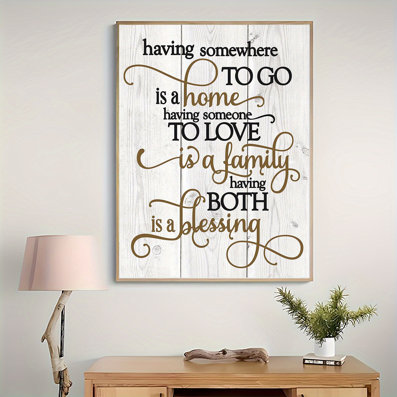 1pc Canvas Wall Art Poster, Inspirational Family And Home Quote Print 