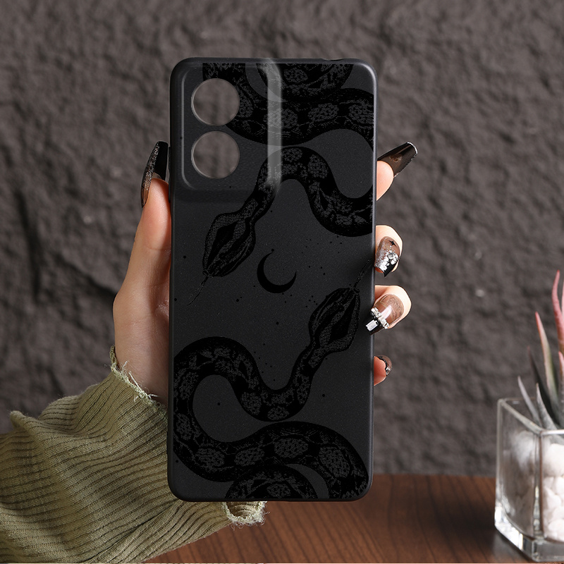 luxury silicone for motorola g54 g60 pattern black snake phone case for moto e13 g04 g50 5g g13 g23 4g g14 g34 eur   g84 g73 edge 30 fusion 30  30 pro 30 40 50 neo 2023   shockproof nw1 cell cases camera lens   2