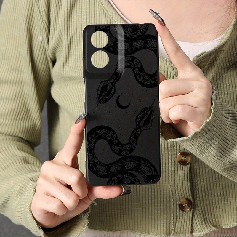 luxury silicone for motorola g54 g60 pattern black snake phone case for moto e13 g04 g50 5g g13 g23 4g g14 g34 eur   g84 g73 edge 30 fusion 30  30 pro 30 40 50 neo 2023   shockproof nw1 cell cases camera lens   3