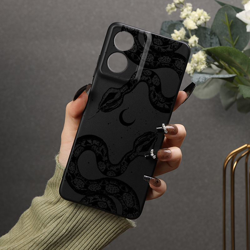 luxury silicone for motorola g54 g60 pattern black snake phone case for moto e13 g04 g50 5g g13 g23 4g g14 g34 eur   g84 g73 edge 30 fusion 30  30 pro 30 40 50 neo 2023   shockproof nw1 cell cases camera lens   4