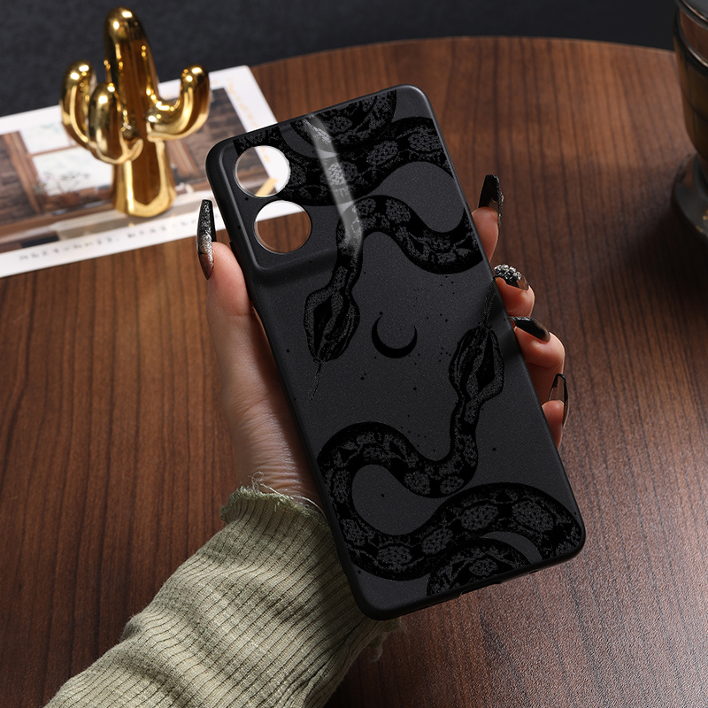 luxury silicone for motorola g54 g60 pattern black snake phone case for moto e13 g04 g50 5g g13 g23 4g g14 g34 eur   g84 g73 edge 30 fusion 30  30 pro 30 40 50 neo 2023   shockproof nw1 cell cases camera lens   0