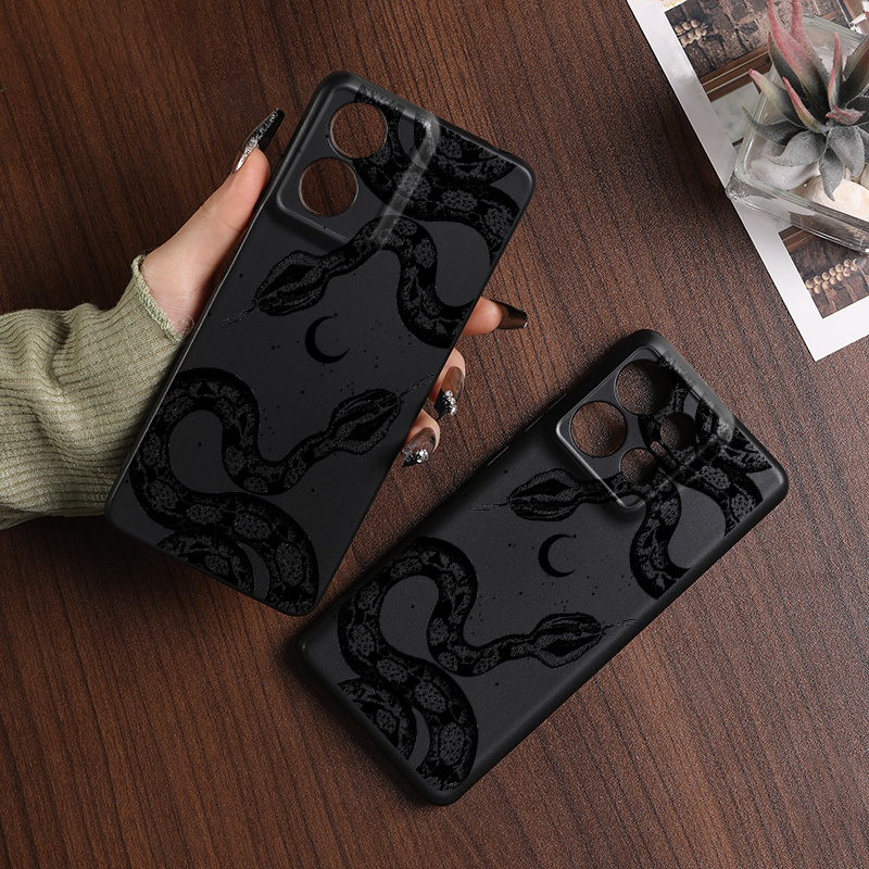 luxury silicone for motorola g54 g60 pattern black snake phone case for moto e13 g04 g50 5g g13 g23 4g g14 g34 eur   g84 g73 edge 30 fusion 30  30 pro 30 40 50 neo 2023   shockproof nw1 cell cases camera lens   1